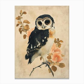 Spectacled Owl Japanese Painting 6 Canvas Print
