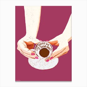 Coffee Reading Canvas Print