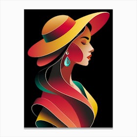 Woman In Hat 1 Canvas Print