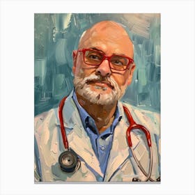 Doctor With Stethoscope Canvas Print