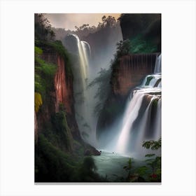 Nohsngithiang Falls Of The North, India Realistic Photograph (3) Canvas Print