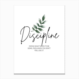 Discipline Canvas Print