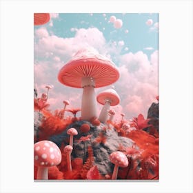 Pink Surreal Mushroom 2 Canvas Print