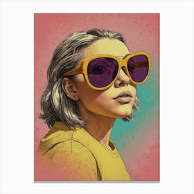 Girl With Sunglasses Canvas Print