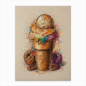 Ice Cream Cone 60 Canvas Print