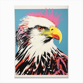 Andy Warhol Style Bird Crested Caracara 3 Canvas Print