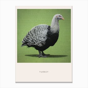Ohara Koson Inspired Bird Painting Turkey 3 Poster Canvas Print