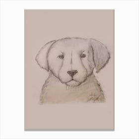 Cute puppy with doubt in expression  Canvas Print