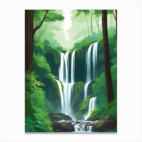 Rainforest Waterfall Landscape Canvas Print