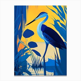 Great Blue Heron Pop Matisse 2 Bird Canvas Print