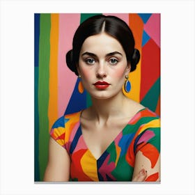 Woman In A Colorful Dress 1 Canvas Print