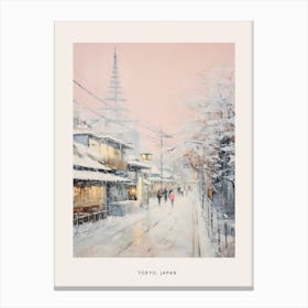 Dreamy Winter Painting Poster Tokyo Japan 3 Canvas Print