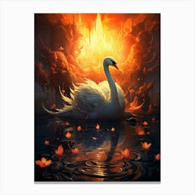 Swan Fire Flower Canvas Print
