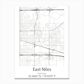 East Niles,United States Minimalist Map Canvas Print