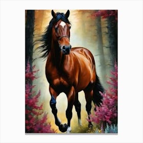 Horse In The Forest Canvas Print