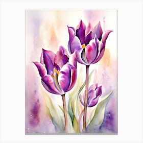 Watercolor Tulips 1 Canvas Print