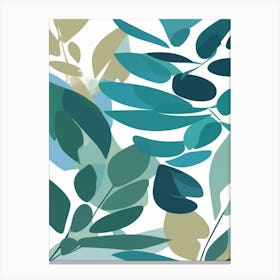 ocean blue leafs print Canvas Print