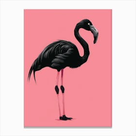 Black Flamingo Canvas Print