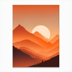 Misty Mountains Vertical Composition In Orange Tone 196 Canvas Print