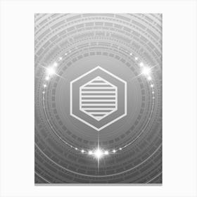 Geometric Glyph in White and Silver with Sparkle Array n.0094 Canvas Print