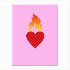 Burning Love Pink Canvas Print