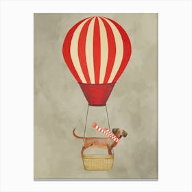 Dachshund With Hot Airballoon Canvas Print