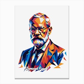 Sigmund Freud 01 Portrait WPAP Pop Art Canvas Print