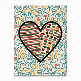 Heart With Doodles Canvas Print