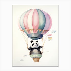 Baby Panda 1 In A Hot Air Balloon Canvas Print
