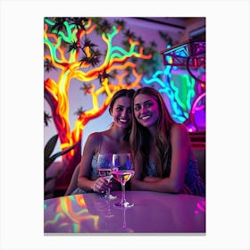 Two Women At A Bar Canvas Print