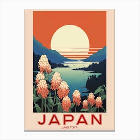 Lake Toya, Visit Japan Vintage Travel Art 1 Canvas Print