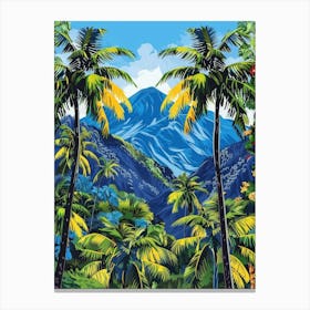 Tropical Landscape With Palm Trees 4 Canvas Print