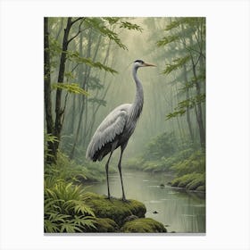 Heron In The Forest Canvas Print