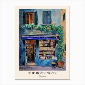 Florence Book Nook Bookshop 4 Poster Canvas Print