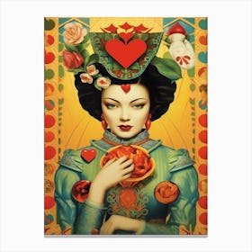 Alice In Wonderland The Queen Of Hearts Kitsch Canvas Print