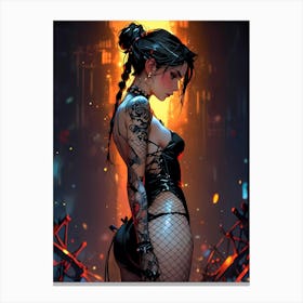 Tattooed Woman Canvas Print