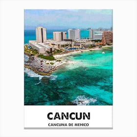 Cancun, City, Print, Art, Landscape, Mexico, Home Decor, Wall Print 1 Canvas Print