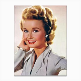 Debbie Reynolds Retro Collage Movies Canvas Print