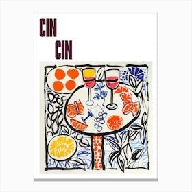 Cin Cin Poster Summer Wine Matisse Style 4 Canvas Print
