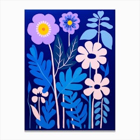 Blue Flower Illustration Statice 4 Canvas Print