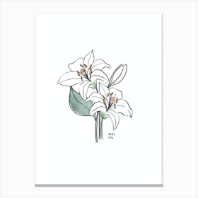 May Lily Birth Flower Canvas Print