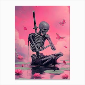 Skeleton In Water Canvas Print