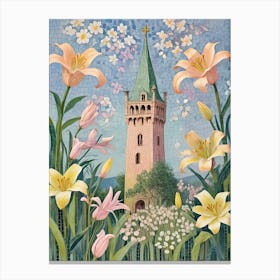 Tower In The Lily Valley Canvas Print