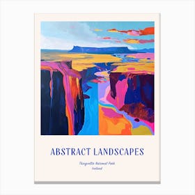 Colourful Abstract Thingvellir National Park Iceland 1 Poster Blue Canvas Print