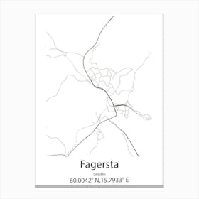 Fagersta,Sweden Minimalist Map Canvas Print