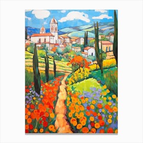 Pienza Italy 1 Fauvist Painting Canvas Print