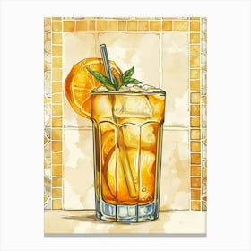 Cocktail Tile Effect Canvas Print