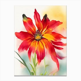 Indian Blanket Wildflower Watercolour Canvas Print
