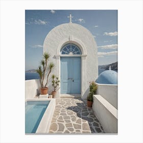 Greek Island Blue Doors Canvas Print