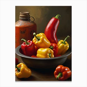 Peppers In A Bowl 1 Canvas Print